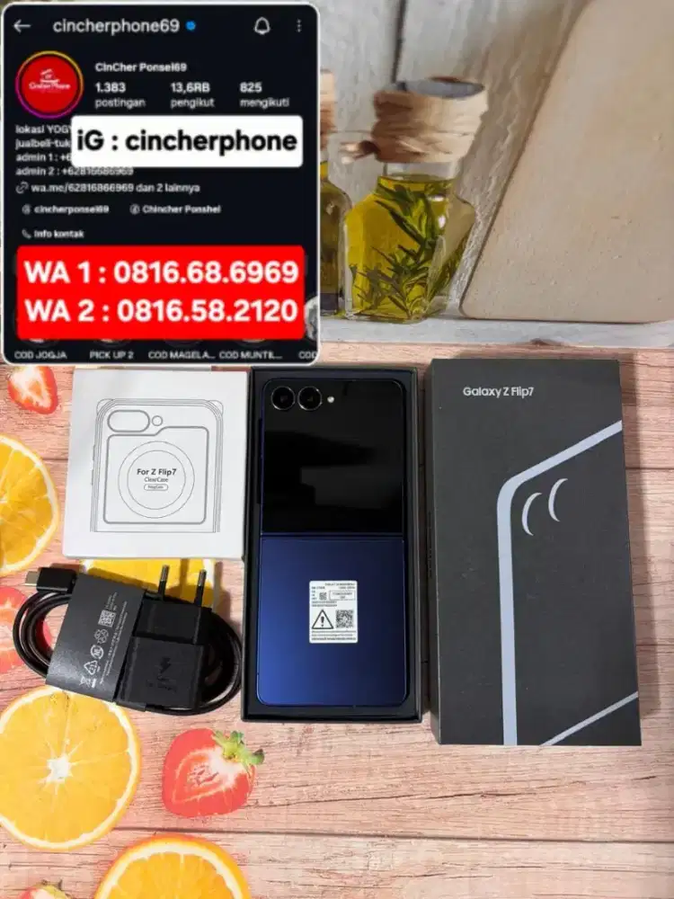 Jual hp Samsung Z Flip 7 5g 12/256 likenew istimewa grns resmi adaptor