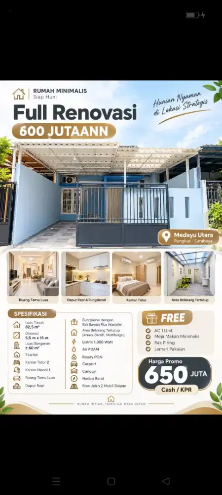JUAL MURAH RUMAH MEDAYU UTARA RUNGKUT WONOREJO
