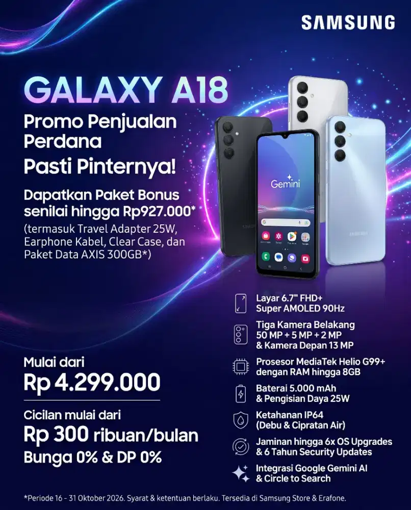 Samsung Galaxy A18 4/128 RESMI SEIN