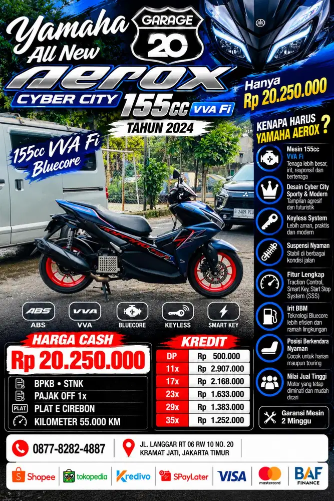 Yamaha All New Aerox Cyber City 155cc VVA_Fi Tahun 2024