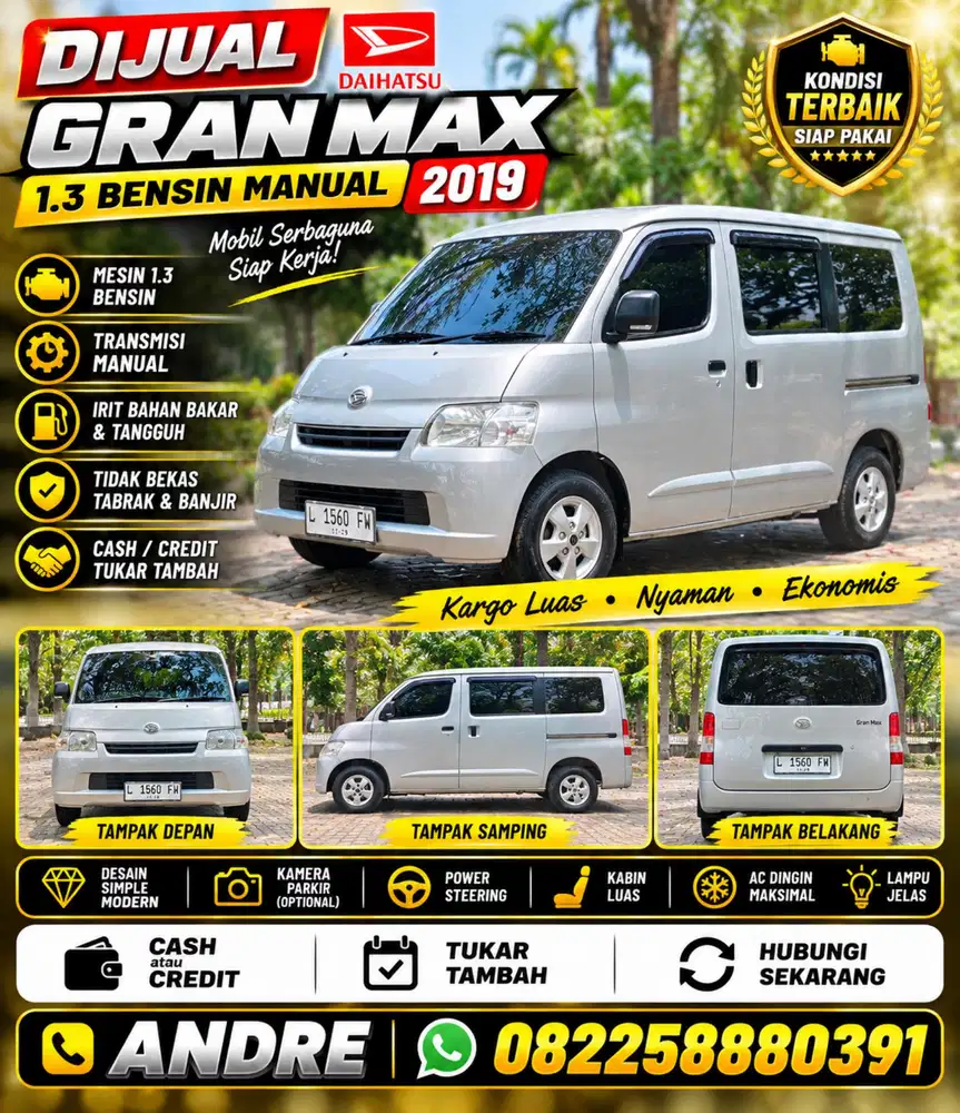 Daihatsu Gran Max GrandMax 1.3 Bensin Manual 2019