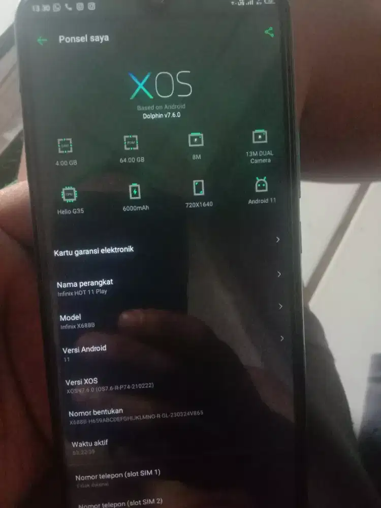 Infinix hot 11 play 4/64