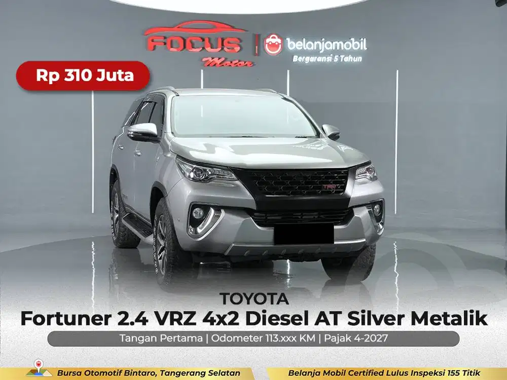 [ GARANSI 5THN ] Toyota Fortuner 2.4 VRZ 4x2 Diesel AT 2017/2018/2019