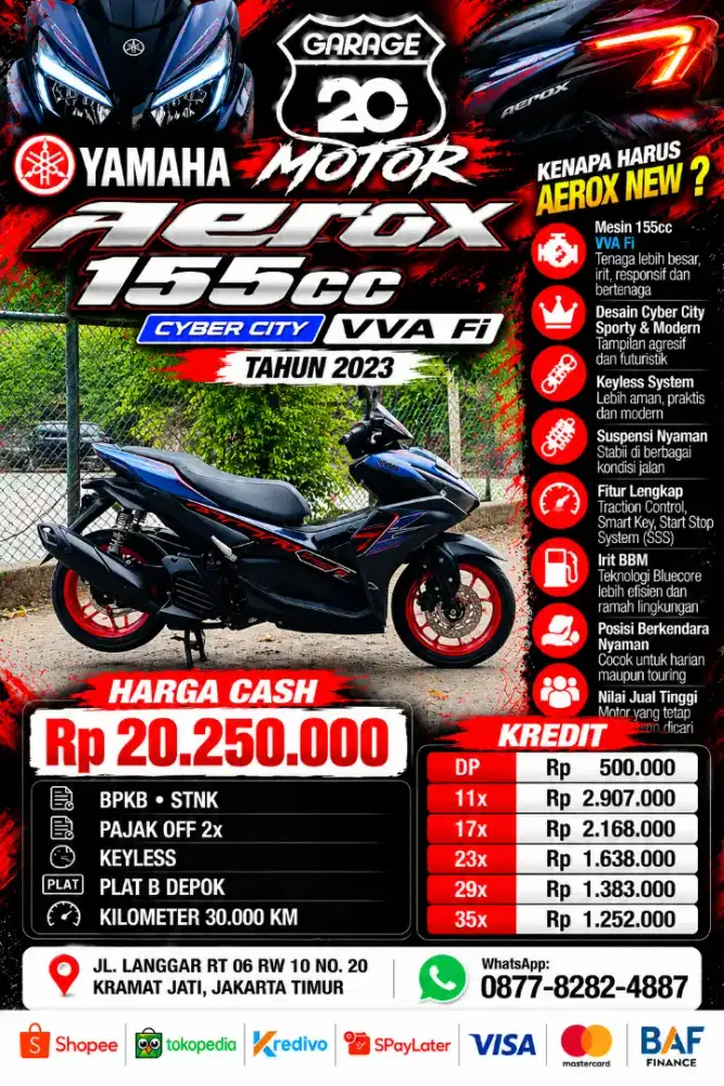 Yamaha AllNew Aerox 155cc CyberCity VVA Fi Tahun 2023