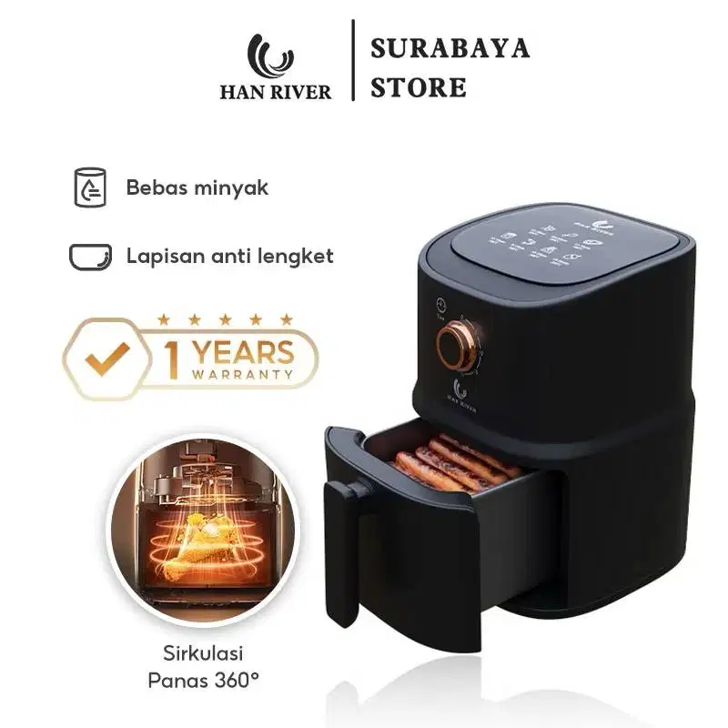 Air Fryer Han River 3.5 Liter 500 Watt Hitam – Rp180.000