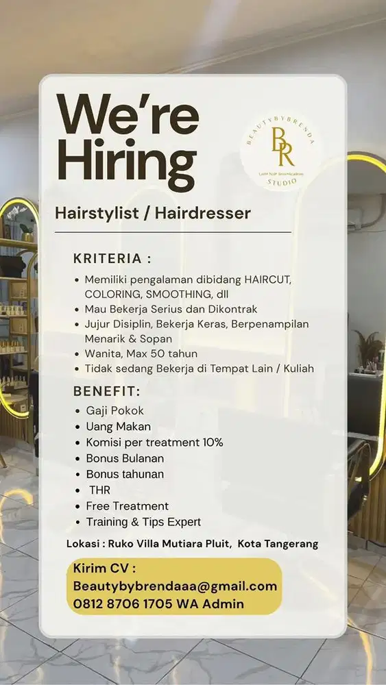 Lowongan Kerja Stylist Rambut Salon Tangerang