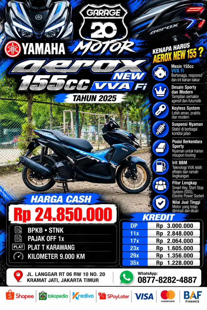 Yamaha All New Aerox Alpha 155cc VVA_Fi Bluecore Tahun 2025