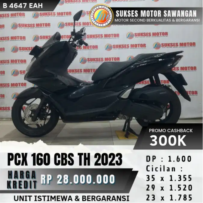 CASH KREDIT UNIT MULUS HONDA PCX 160 CBS TH 2023 HITAM BERGARANSI