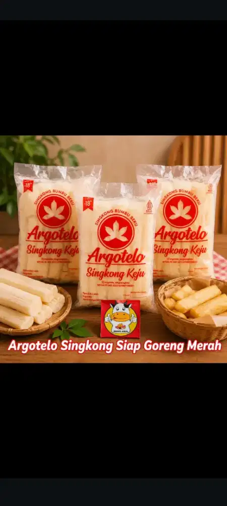 Singkong keju siap goreng merah - Brontz Jogja