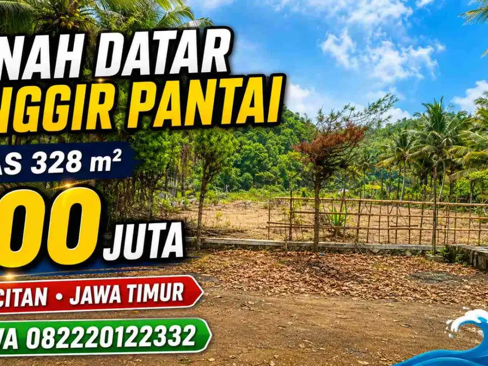 tanah pinggir pantai taman di pacitan murah meriah