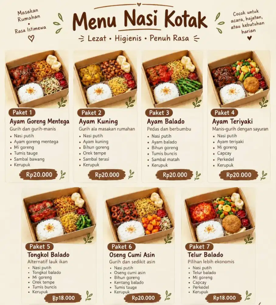 Nasi kotak 18ribu