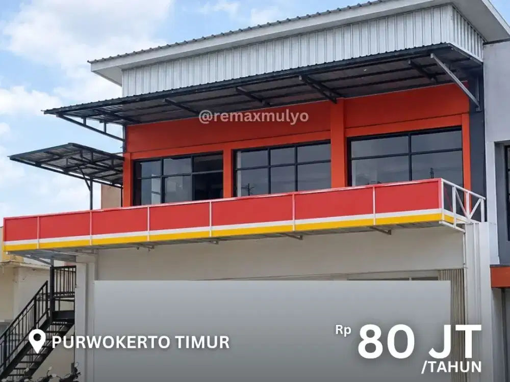 Disewakan Ruko Lantai 2 Saja, Area Retail dan Tepi Jalan Besar Lokasi Purwokerto Timur