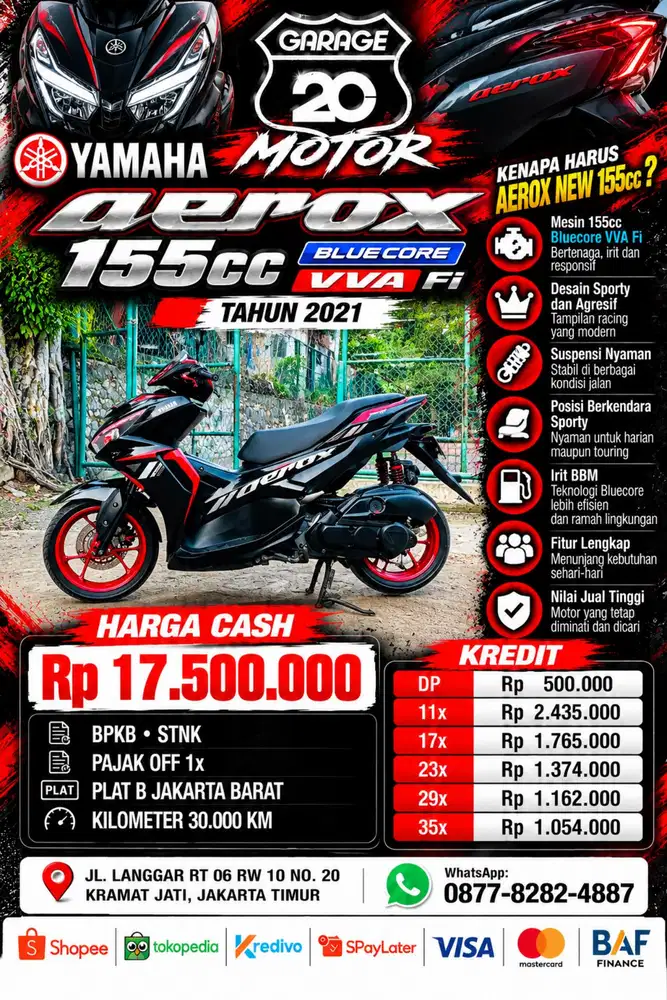 All New Aerox Modif Bluecore 155cc Tahun 2021