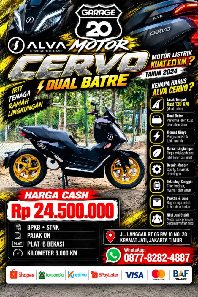 Molis Alva CERVO Duall Battery Kuat 120km Tahun 2024