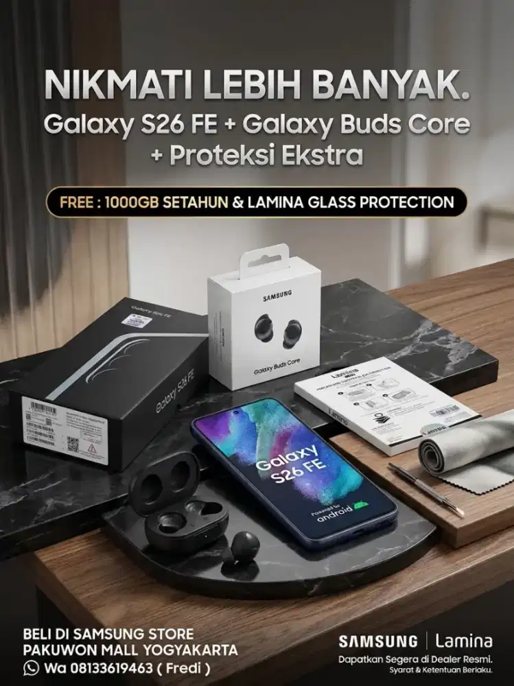 Promo samsung Galaxy S26 Fe (12/256) banyak benefitnya