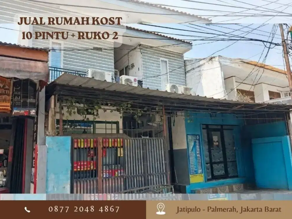 Rumah Kost 10 Pintu + Ruko 2LT SHM Jatipulo Palmerah Jakbar Depan Indomaret