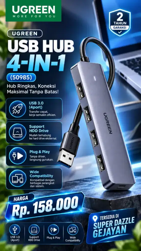 UGREEN USB HUB 4-IN-1 (50985)
