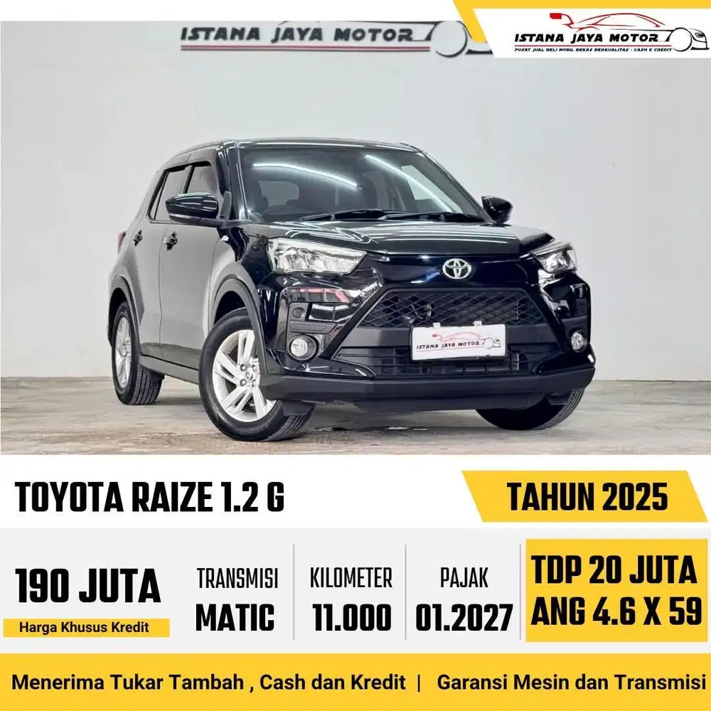 [KM 11RB] Toyota Raize G CVT 1.2 Automatic 2025 Hitam