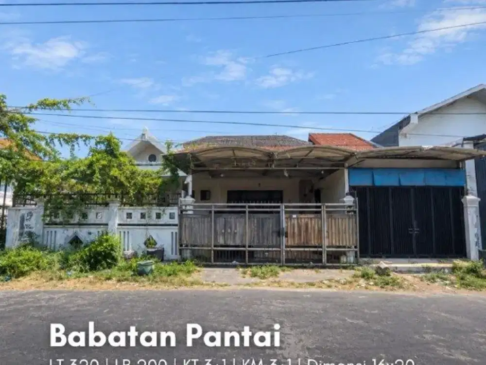 Rumah Babatan Pantai STRATEGIS, HITUNG TANAH, ROW JALAN 3 MOBIL