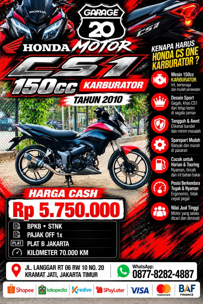 Honda Cs 1 Karburator 125cc Tahun 2010