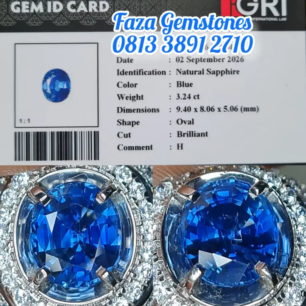 Jewelry Quality Natural Blue Sapphire, Almost Loupe Clean