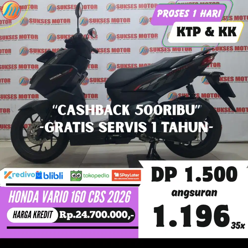 HONDA VARIO 160 CBS 2026 SEKEN KREDIT MURAH ANGSURAN TERJANGKAU