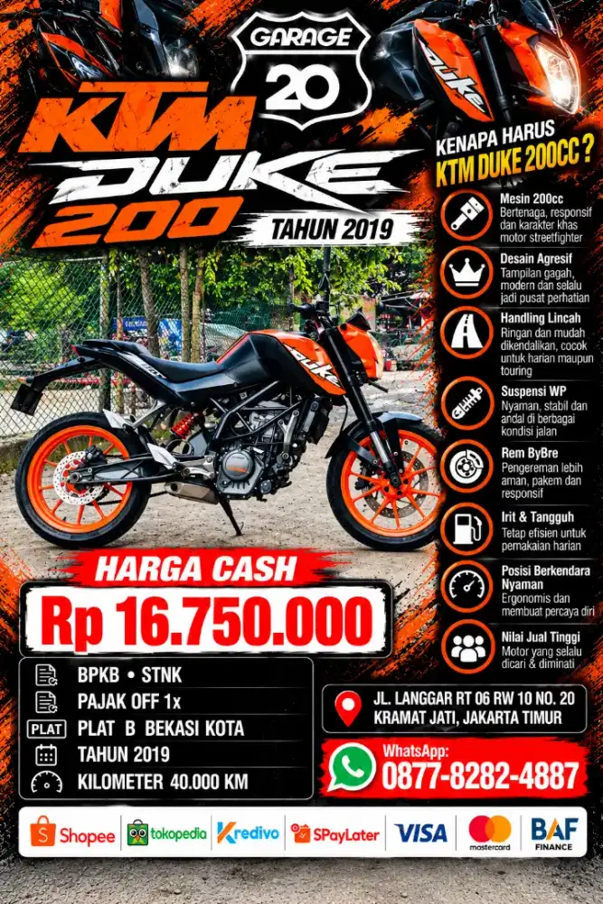 KTM Duke 200cc Fi Tahun 2019