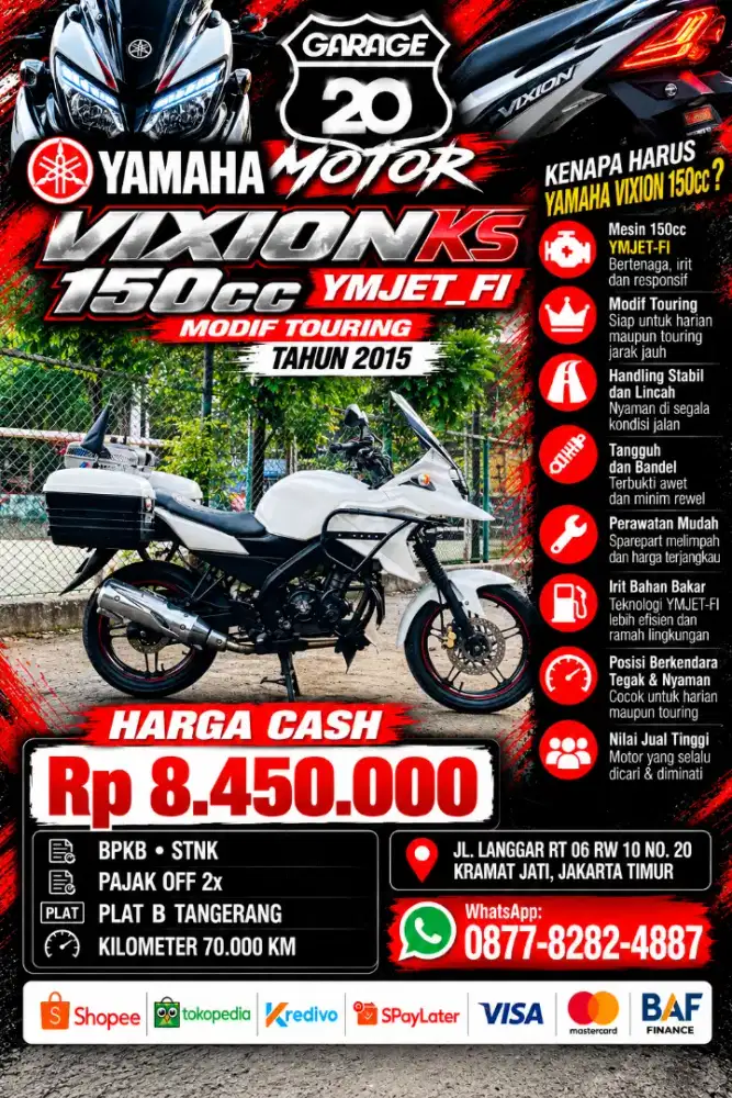 Yamaha Vixion Ks Ymjet_Fi Modif Touring Model BMW s100 Tahun 2015