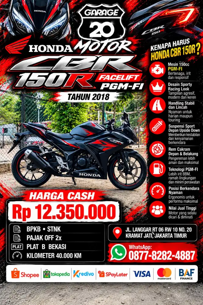 Honda 150cc Facelift Pgm_Fi Tahun 2018