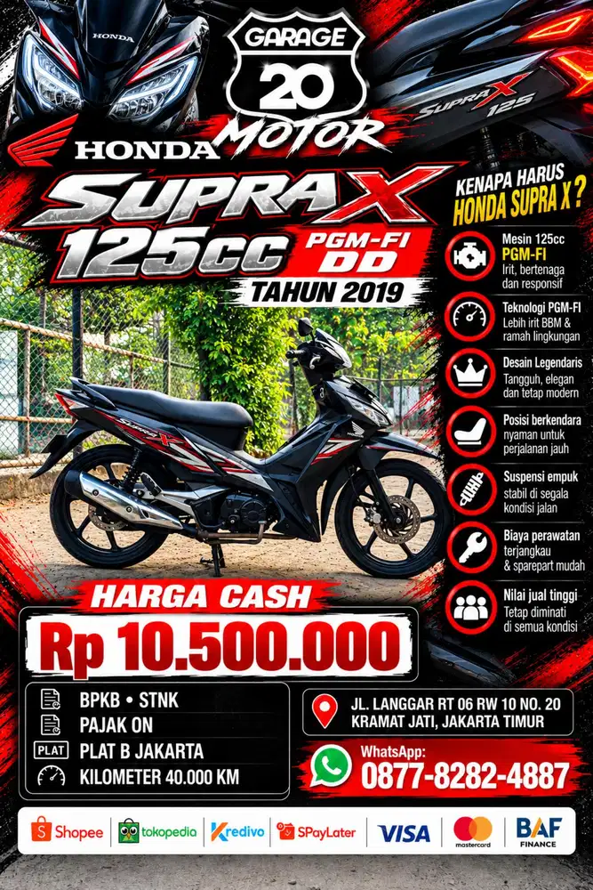 Honda Supra X 125cc Pgm_Fi DD Tahun 2019