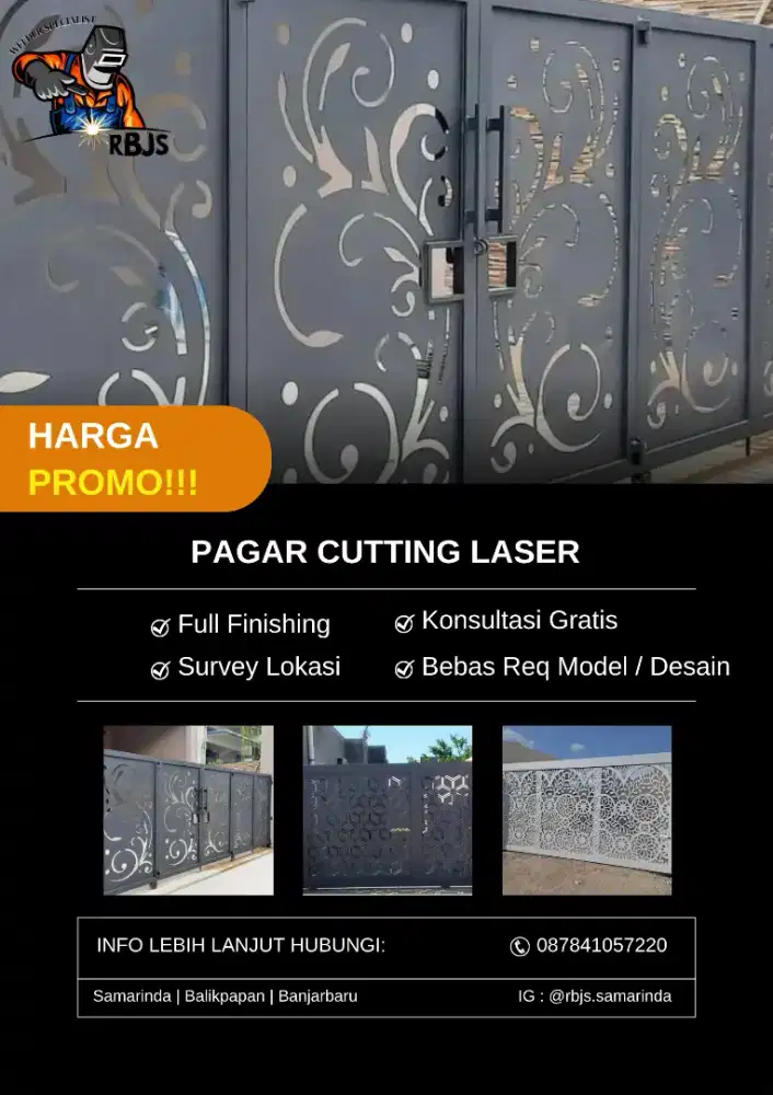 PAGAR CUTTING LASER MINIMALIS HARGA PROMO