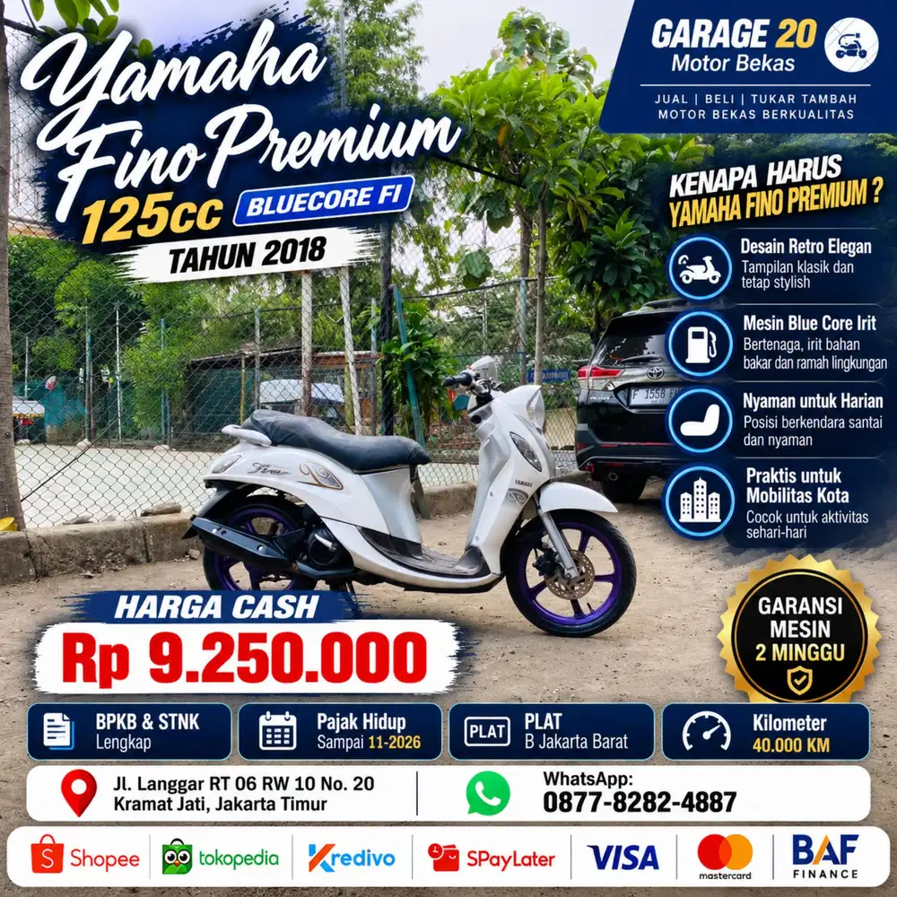 Yamaha Fino Premium 125cc Bluecore Fi Tahun 2018