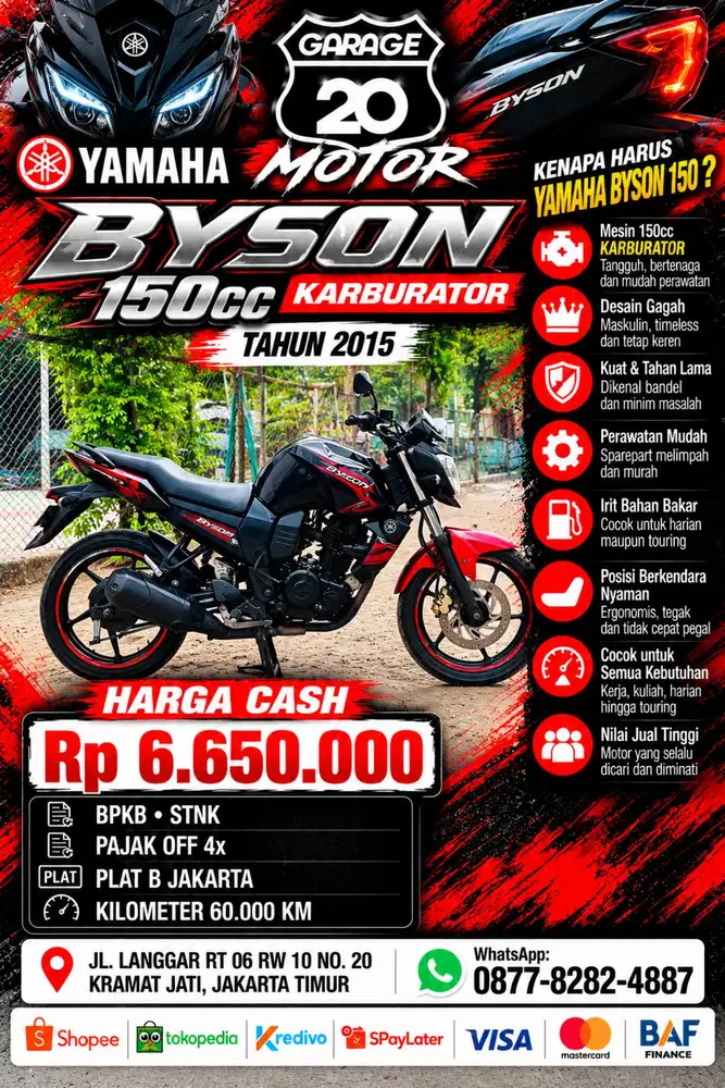 Yamaha Byson 150cc Karburator Tahun 2015