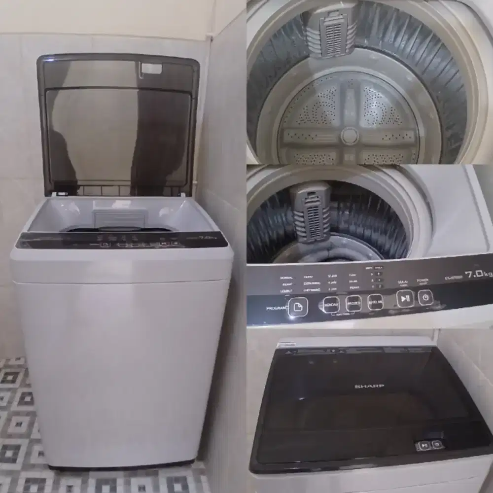 DIJUAL Mesin Cuci Top Loading Sharp 7 kg (ES-M7000P) kondisi mulus
