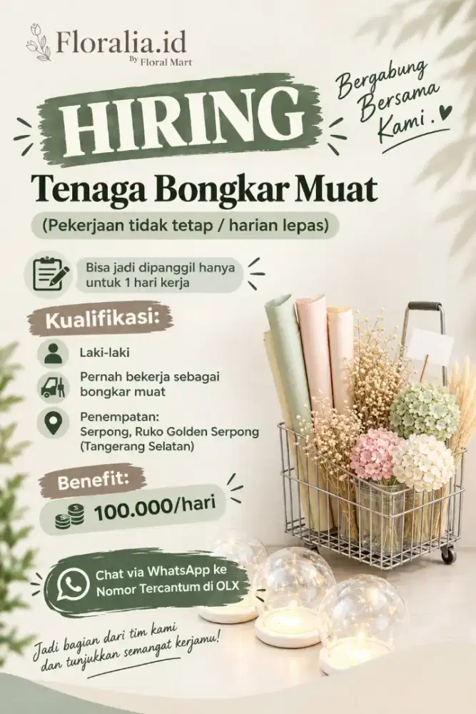 Tenaga Bongkar Muat [Pekerjaan Tidak Tetap/Harian Lepas]