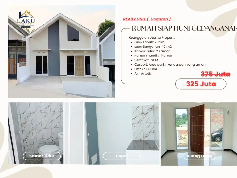 RUMAH READY MURAH KWALITAS PREMIUM  GEDANGANAK UNGARAN