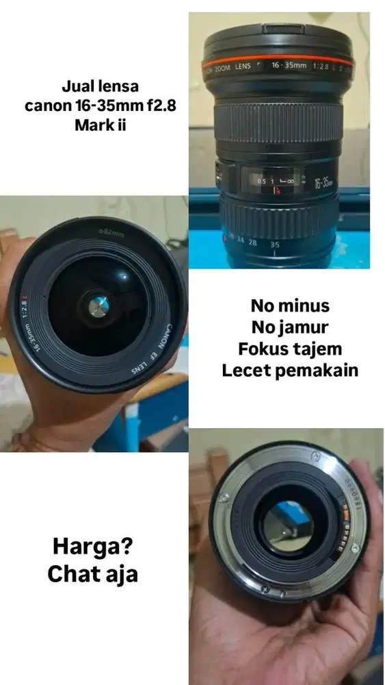 Jual Lensa Canon EF 16-35mm f/2.8L Mark ll - No Jamur, Fokus Tajam