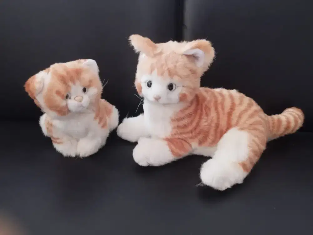 Boneka Kucing Ibu & Anak Lucu Bisa Berbunyi Meong Menggunakan Baterai