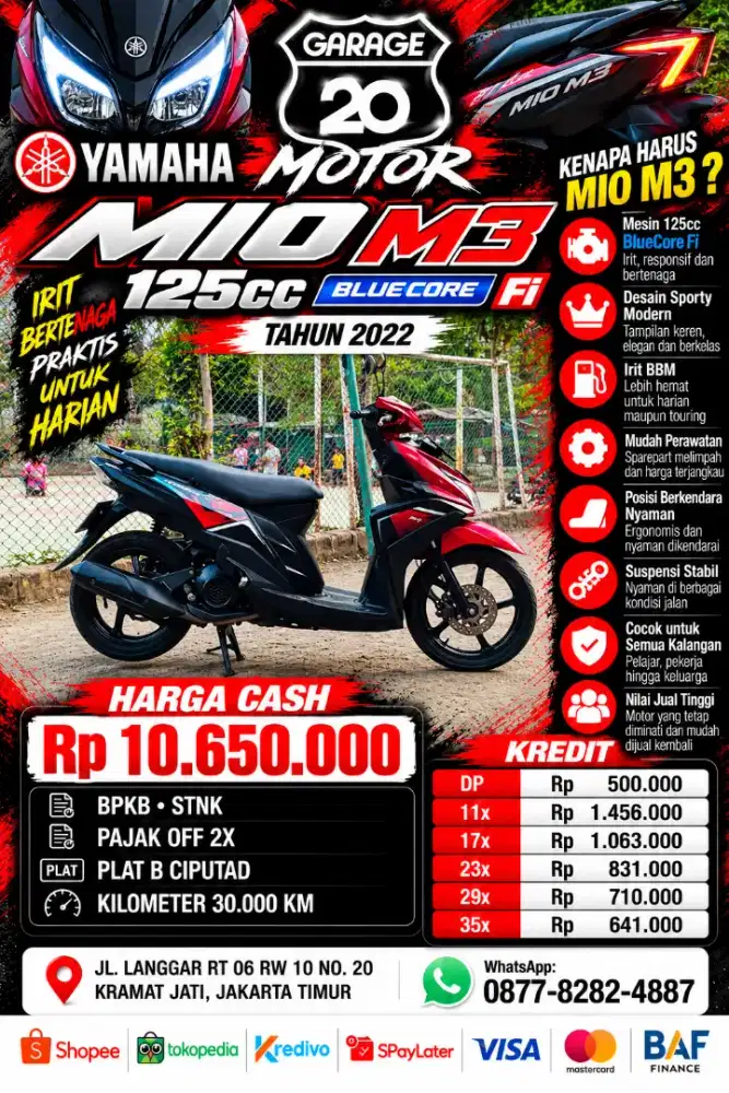 Yamaha Mio M3 125cc Bluecore Fi Tahun 2022