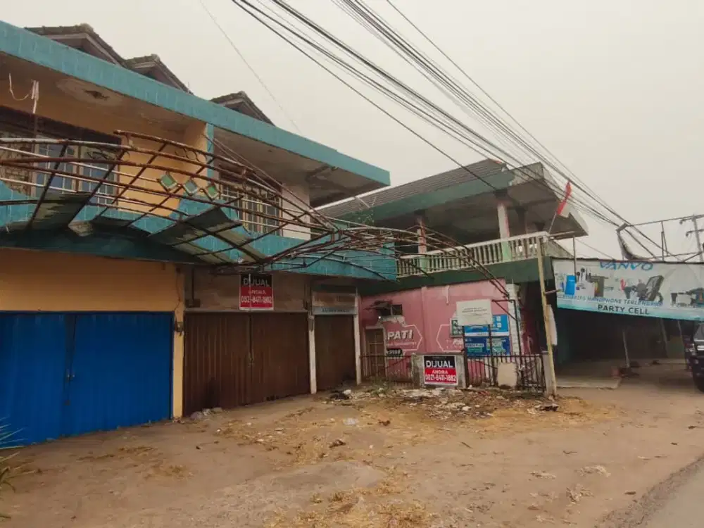 DIJUAL RUKO 2 LANTAI BONUS KIOS PINGGIR JALAN INDRALAYA