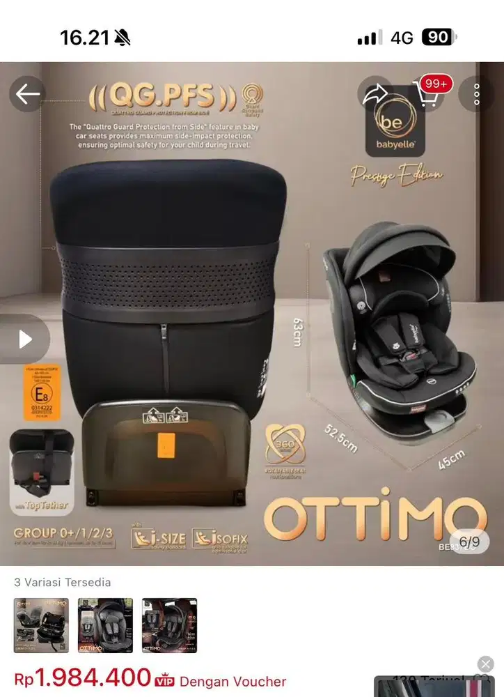 Carseat Babyelle Ottimo Prestige Edition (Black)