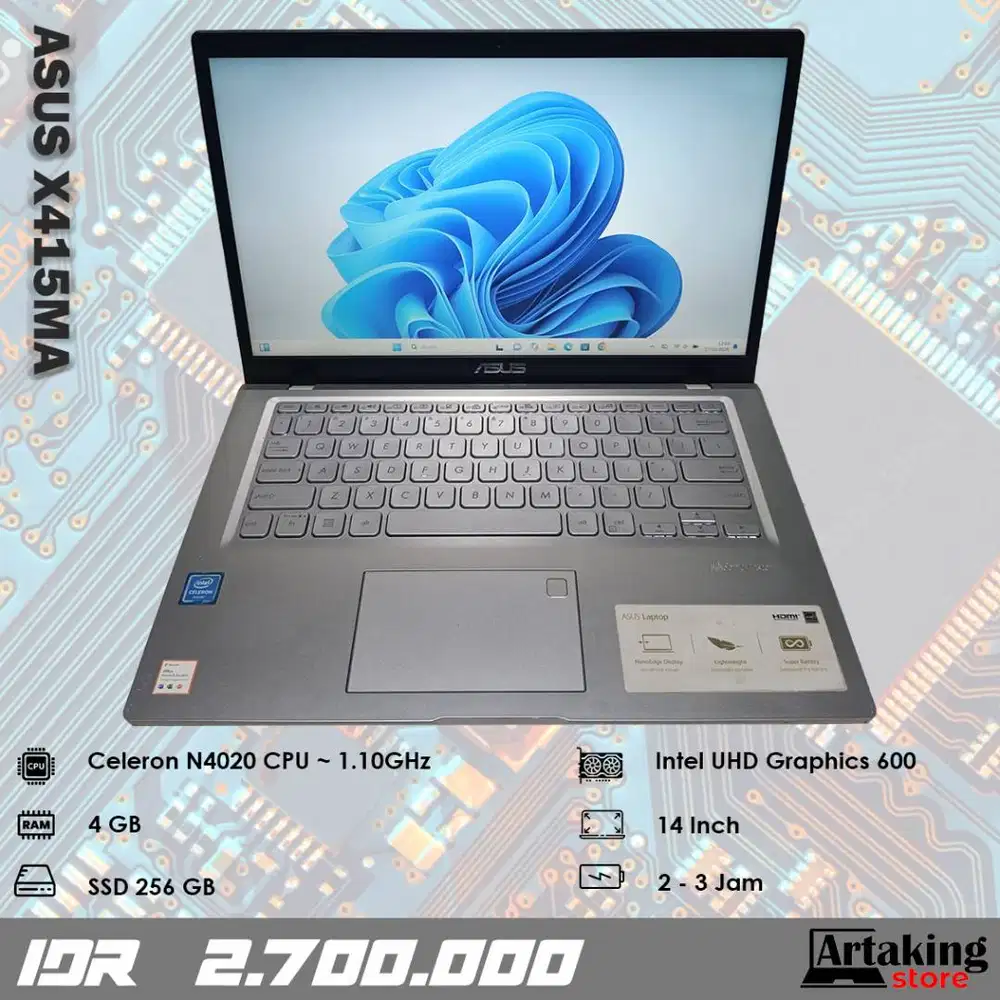 Asus X415MA - Celeron N4020 - Ram 4 GB - SSD 256 GB