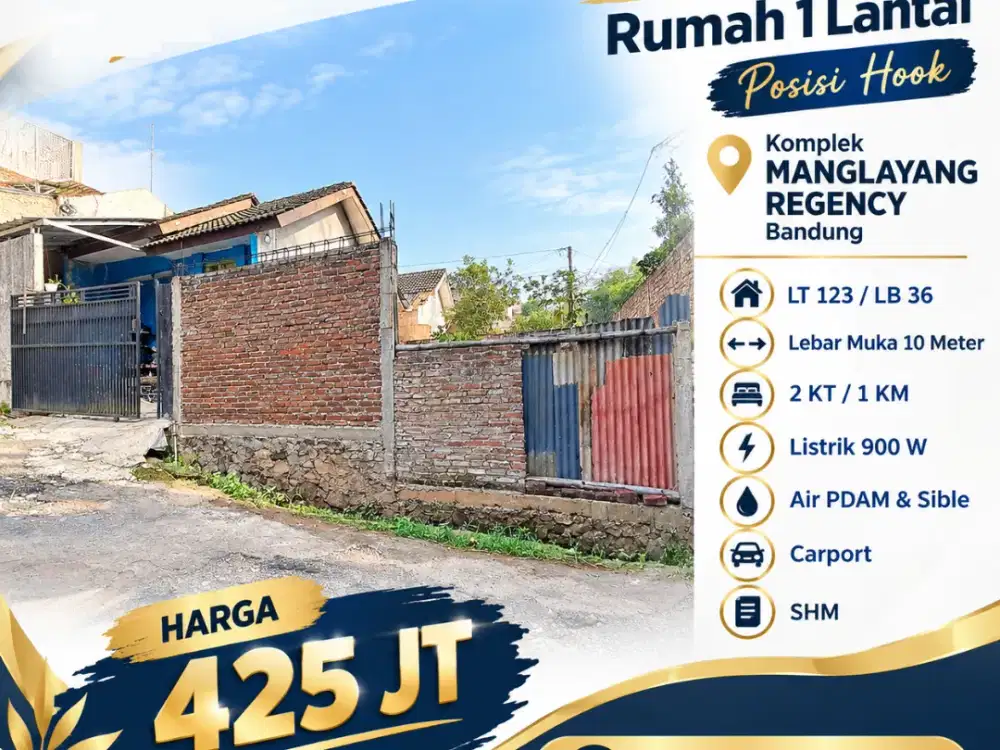 DIJUAL CEPAT Rumah hook 400 Jutaan di Manglayang Regency, Bandung