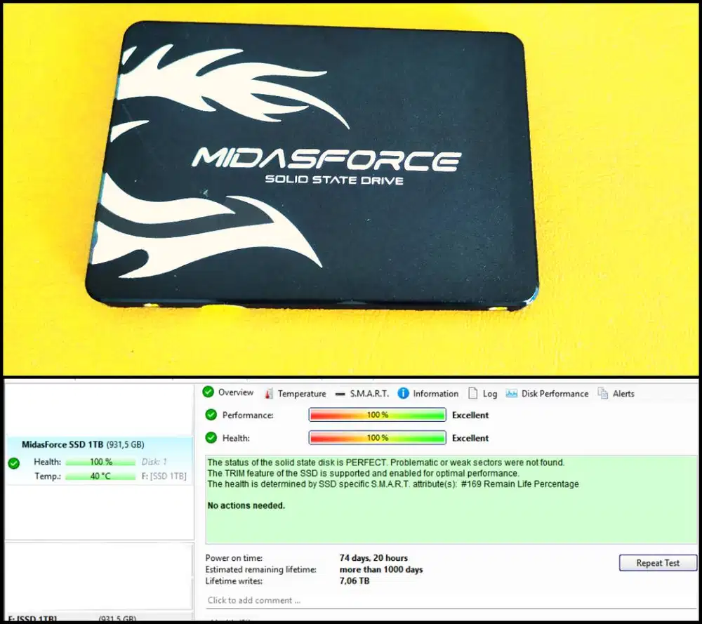 Ssd 1TB Midasforce superlighting (Garansi resmi)