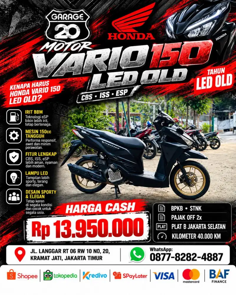 Honda Vario 150cc CBS ISS Esp Fi Exlusive Tahun 2017