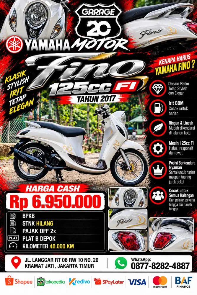 Yamaha Fino Premium 125cc Bluecore Fi Tahun 2017