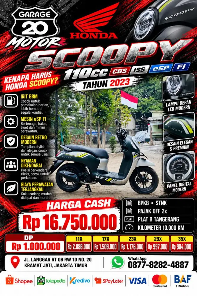 Honda All New Scoopy 110cc CBS ISS Esp Fi Tahun 2023