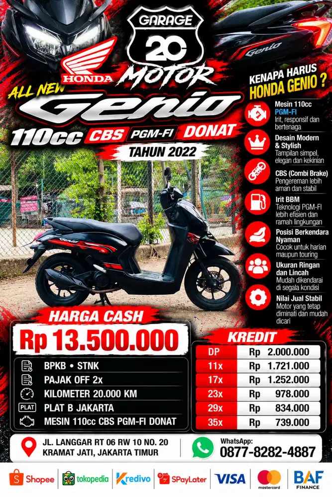 Honda All New Genio 110cc CBS ISS Pgm_Fi Donat Tahun 2022