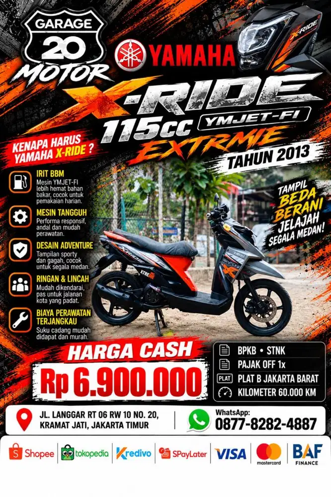 Yamaha X-Ride Extreme 115cc Ymjet Fi Bluecore Fi Tahun 2013