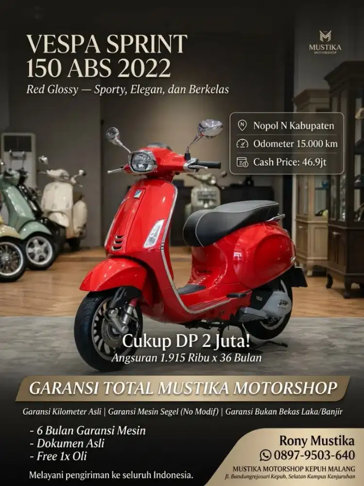 PROMO DP MULAI 2JTAN‼️ VESPA SPRINT 150 ABS I GET 2022 ODO 15RB ASLI